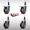 Service Caster 4'' SS Maroon Poly Swivel 1'' Expanding Stem Caster Set 2 Total Lock Brakes, 4PK SCC-SSEXTTL20S414-PPUB-MRN-2-S-2-1 - alternate 4